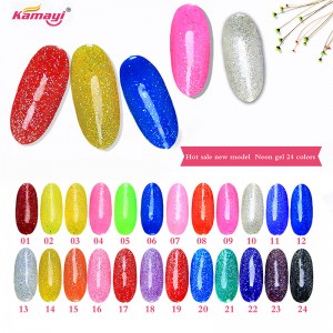 Kamayi oem custom 12 мл неоновый гель лак жемчужный цвет серии уф-светодиодный гель лак длительный гель для ногтей для оптовой продажи